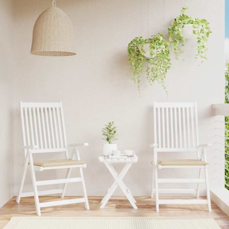 vidaXL Gartenstuhl-Kissen 2 Stk. Beige 40x40x3 cm Oxford-Gewebe