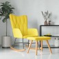 vidaXL Schaukelsessel mit Hocker Senfgelb Stoff vidaXL Schaukelsessel mit Hocker Senfgelb Stoff