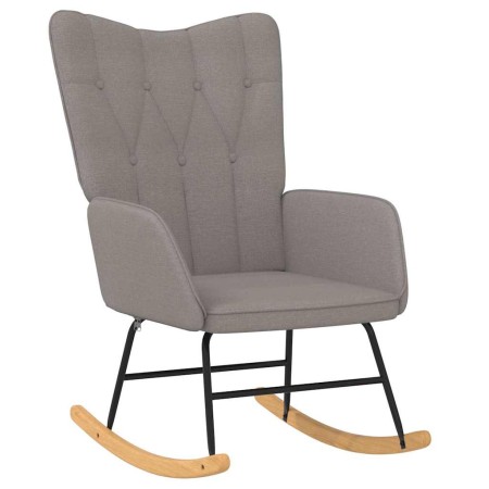 vidaXL Schaukelstuhl Taupe Stoff