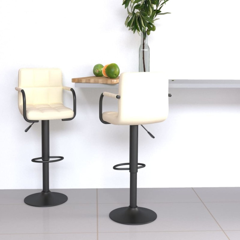 vidaXL Barhocker 2 Stk. Creme Stoff vidaXL Barhocker 2 Stk. Creme Stoff