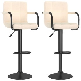 vidaXL Barhocker 2 Stk. Creme Stoff