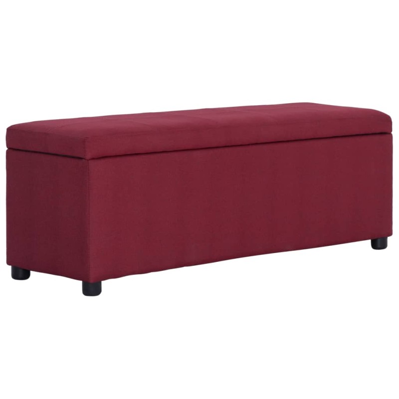 vidaXL Bank mit Staufach 116 cm Weinrot Polyester vidaXL Bank mit Staufach 116 cm Weinrot Polyester