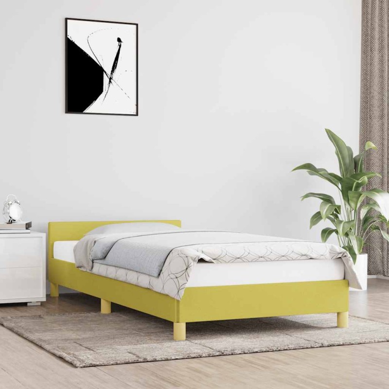 vidaXL Bettgestell mit Kopfteil ohne Matratze Grün 90x200 cm Stoff vidaXL Bettgestell mit Kopfteil ohne Matratze Grün 90x200 cm Stoff