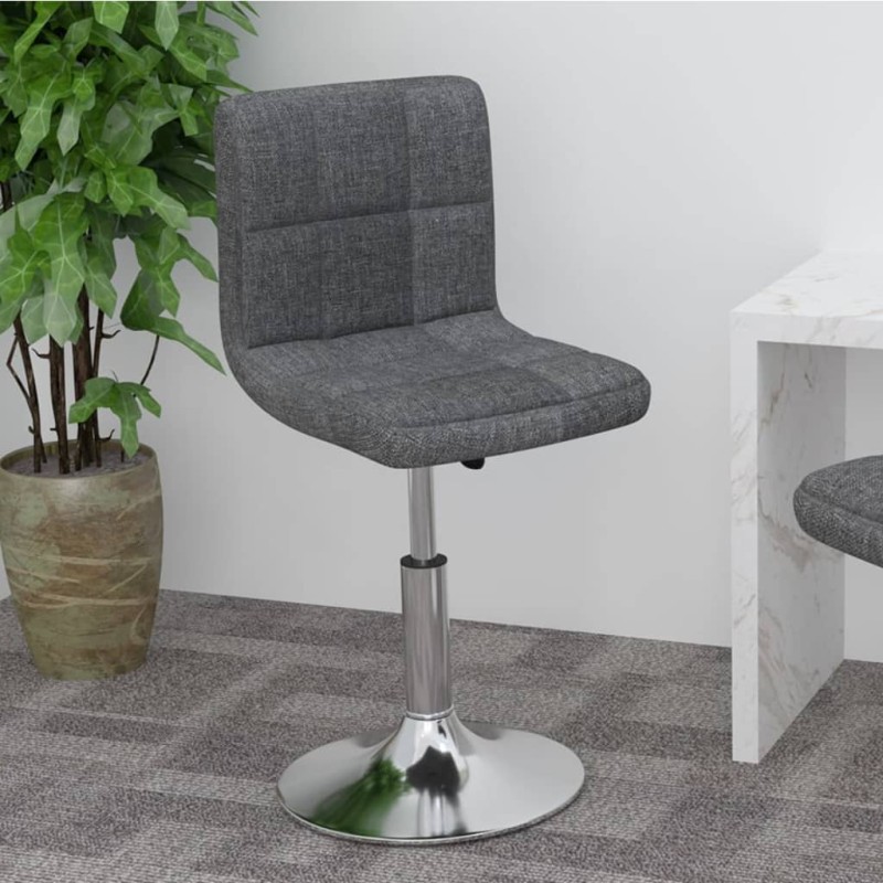 vidaXL Drehbarer Barhocker Dunkelgrau Stoff vidaXL Drehbarer Barhocker Dunkelgrau Stoff