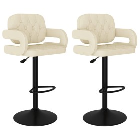 vidaXL Barhocker 2 Stk. Creme Stoff