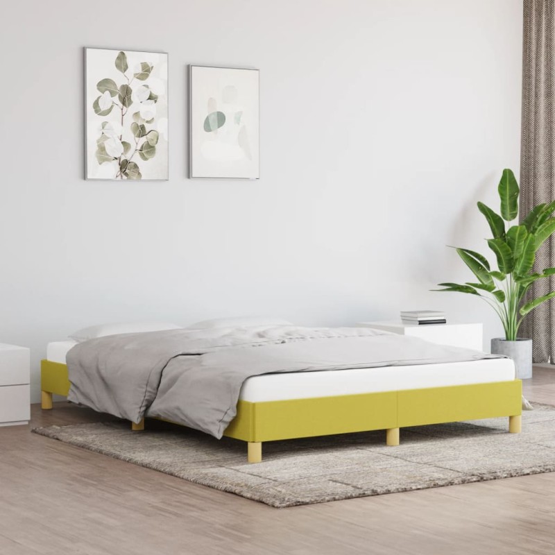 vidaXL Bettgestell ohne Matratze Grün 160x200 cm Stoff vidaXL Bettgestell ohne Matratze Grün 160x200 cm Stoff