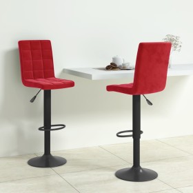 vidaXL Barhocker 2 Stk. Weinrot Samt 