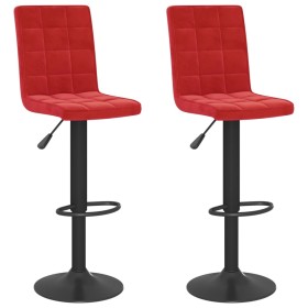 vidaXL Barhocker 2 Stk. Weinrot Samt 