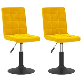 vidaXL Esszimmerstühle 2 Stk. Drehbar Senfgelb Samt