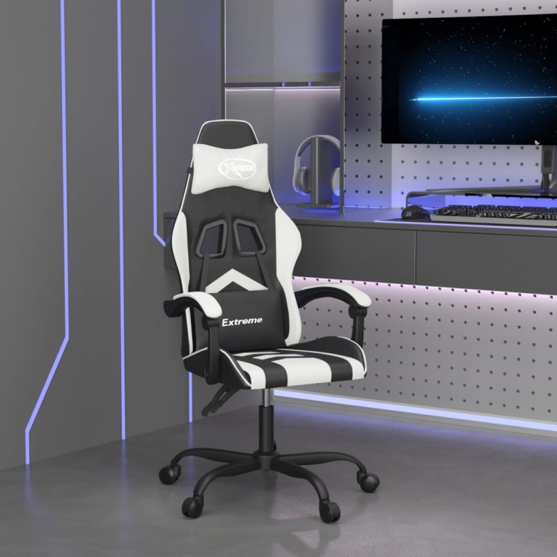 vidaXL Gaming-Stuhl Drehbar Schwarz und Weiß Kunstleder vidaXL Gaming-Stuhl Drehbar Schwarz und Weiß Kunstleder