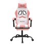vidaXL Gaming-Stuhl mit Fußstütze Drehbar Weiß & Rosa Kunstleder vidaXL Gaming-Stuhl mit Fußstütze Drehbar Weiß & Rosa Kunstleder