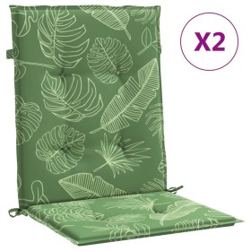 vidaXL Niedriglehner-Auflagen 2 Stk. Blattmuster Stoff