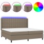 vidaXL Boxspringbett mit Matratze & LED Taupe 200x200 cm Stoff vidaXL Boxspringbett mit Matratze & LED Taupe 200x200 cm Stoff