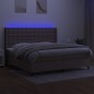 vidaXL Boxspringbett mit Matratze & LED Taupe 200x200 cm Stoff vidaXL Boxspringbett mit Matratze & LED Taupe 200x200 cm Stoff