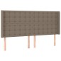 vidaXL Boxspringbett mit Matratze & LED Taupe 200x200 cm Stoff vidaXL Boxspringbett mit Matratze & LED Taupe 200x200 cm Stoff