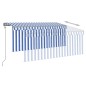 vidaXL Markise Automatisch mit Rollo LED Windsensor 3,5x2,5m Blau Weiß vidaXL Markise Automatisch mit Rollo LED Windsensor 3,5x2,5m Blau Weiß