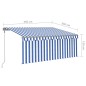 vidaXL Markise Automatisch mit Rollo LED Windsensor 3,5x2,5m Blau Weiß vidaXL Markise Automatisch mit Rollo LED Windsensor 3,5x2,5m Blau Weiß
