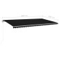 vidaXL Markise Manuell Einziehbar mit LED 6x3 m Anthrazit