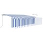 vidaXL Markise Manuell Einziehbar mit Rollo & LED 5x3 m Blau & Weiß vidaXL Markise Manuell Einziehbar mit Rollo & LED 5x3 m Blau & Weiß