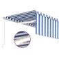 vidaXL Markise Manuell Einziehbar mit Rollo & LED 5x3 m Blau & Weiß vidaXL Markise Manuell Einziehbar mit Rollo & LED 5x3 m Blau & Weiß