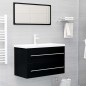 vidaXL Waschbeckenunterschrank Schwarz 80x38,5x48 cm Holzwerkstoff vidaXL Waschbeckenunterschrank Schwarz 80x38,5x48 cm Holzwerkstoff