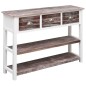 vidaXL Sideboard Antik-Braun 108x30x76 cm Massivholz Paulownia vidaXL Sideboard Antik-Braun 108x30x76 cm Massivholz Paulownia