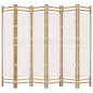 vidaXL 6-tlg. Paravent Faltbar 240 cm Bambus und Canvas vidaXL 6-tlg. Paravent Faltbar 240 cm Bambus und Canvas