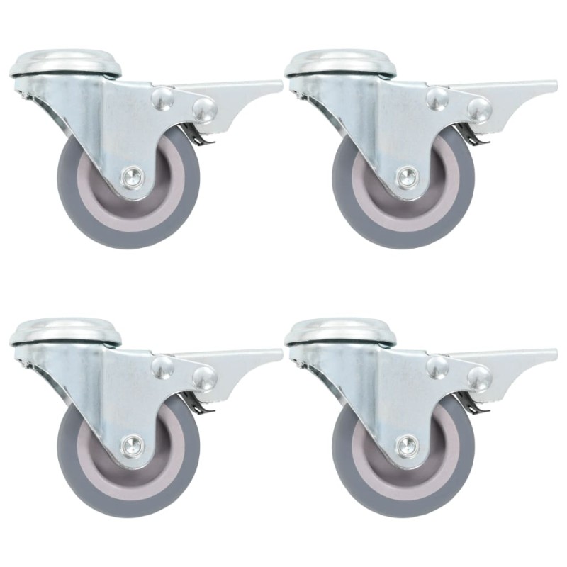 vidaXL Lenkrollen mit Bolzenloch und Doppelbremsen 4 Stk. 50 mm vidaXL Lenkrollen mit Bolzenloch und Doppelbremsen 4 Stk. 50 mm