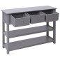 vidaXL Sideboard Grau 108x30x76 cm Massivholz Paulownia vidaXL Sideboard Grau 108x30x76 cm Massivholz Paulownia