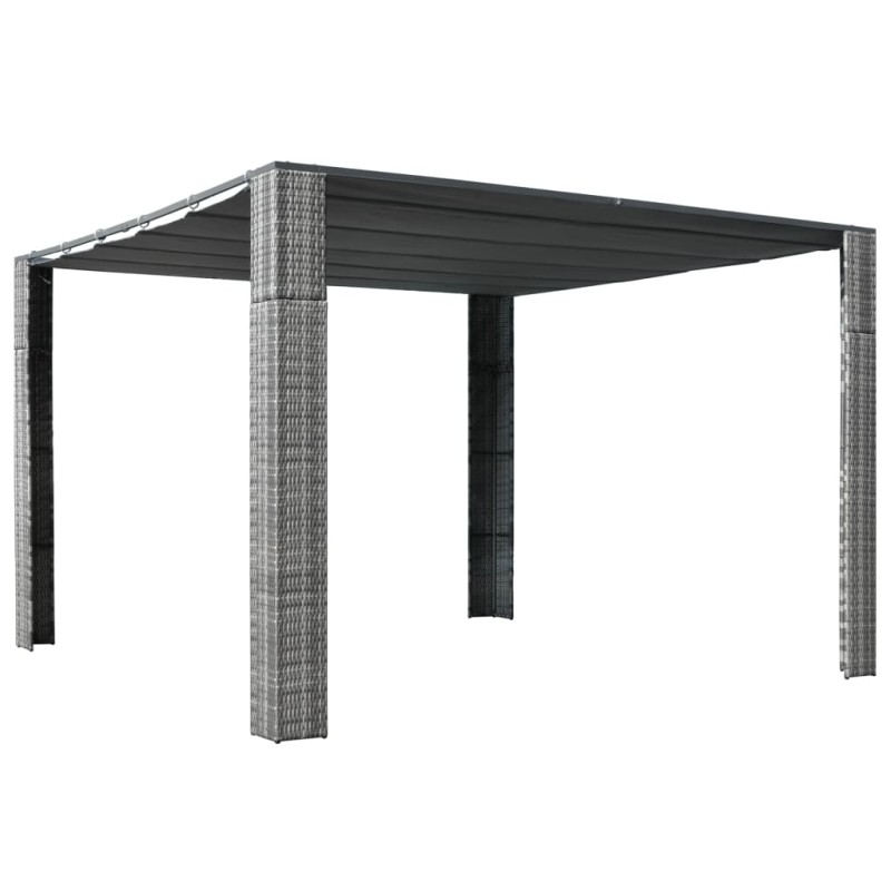 vidaXL Pavillon mit Dach Poly Rattan 300x300x200 cm Grau und Anthrazit vidaXL Pavillon mit Dach Poly Rattan 300x300x200 cm Grau und Anthrazit