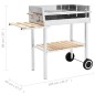 vidaXL XXL Holzkohlegrill Grillwagen mit 2 Regalen Edelstahl vidaXL XXL Holzkohlegrill Grillwagen mit 2 Regalen Edelstahl