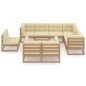 10-tlg. Garten-Lounge-Set Kissen Honigbraun Kiefer Massivholz 10-tlg. Garten-Lounge-Set Kissen Honigbraun Kiefer Massivholz