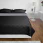 vidaXL Zweiseitige Tagesdecke Gesteppt Schwarz/Grau 170x210cm vidaXL Zweiseitige Tagesdecke Gesteppt Schwarz/Grau 170x210cm