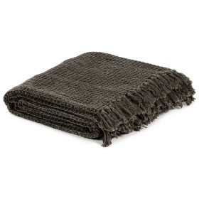 vidaXL Überwurf Baumwolle 160x210 cm Anthrazit/Braun