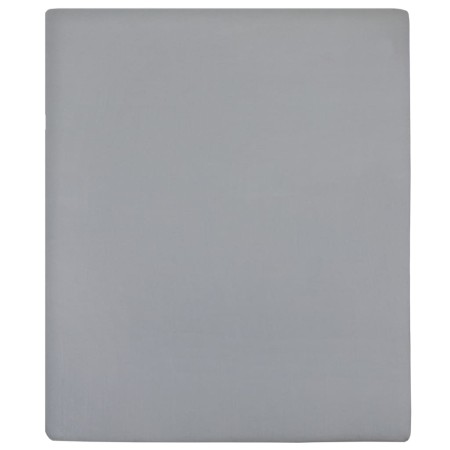 vidaXL Spannbettlaken 2 Stk. Jersey Grau 180x200 cm Baumwolle