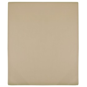 vidaXL Spannbettlaken Jersey Taupe 180x200 cm Baumwolle
