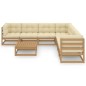8-tlg. Garten-Lounge-Set Kissen Honigbraun Kiefer Massivholz 8-tlg. Garten-Lounge-Set Kissen Honigbraun Kiefer Massivholz