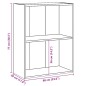 vidaXL Bücherregal 2 Fächer Betongrau 60x30x76,5 cm Holzwerkstoff vidaXL Bücherregal 2 Fächer Betongrau 60x30x76,5 cm Holzwerkstoff