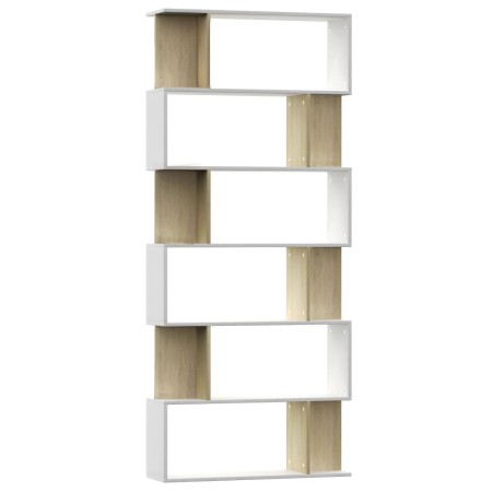 vidaXL Bücherregal/Raumteiler Weiß Sonoma-Eiche 80×24×192 cm