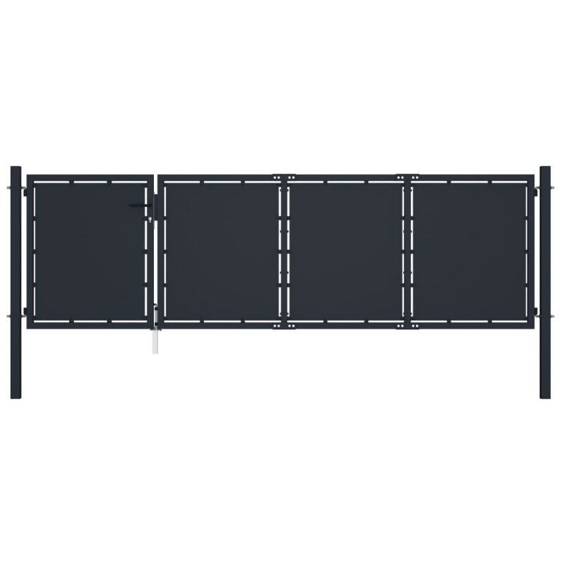 vidaXL Gartentor Stahl 350 x 100 cm Anthrazit vidaXL Gartentor Stahl 350 x 100 cm Anthrazit