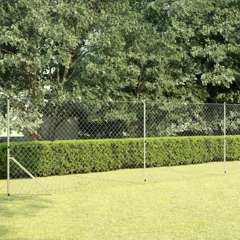 vidaXL Maschendrahtzaun mit Pfosten Verzinkter Stahl 15×1,5 m Silbern vidaXL Maschendrahtzaun mit Pfosten Verzinkter Stahl 15×1,5 m Silbern