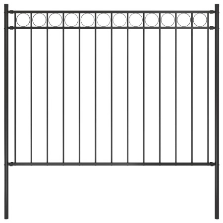 vidaXL Gartenzaun Stahl 1,7x1 m Schwarz