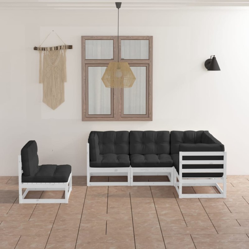 5-tlg. Garten-Lounge-Set mit Kissen Kiefer Massivholz 5-tlg. Garten-Lounge-Set mit Kissen Kiefer Massivholz