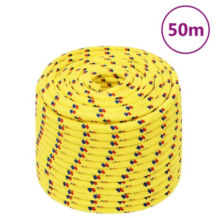 vidaXL Bootsseil Gelb 12 mm 50 m Polypropylen