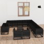 vidaXL 14-tlg. Garten-Lounge-Set mit Kissen Schwarz Massivholz Kiefer vidaXL 14-tlg. Garten-Lounge-Set mit Kissen Schwarz Massivholz Kiefer