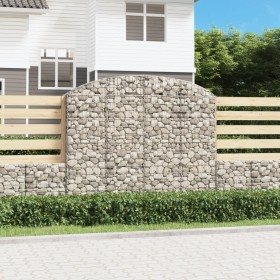 vidaXL Gabione mit Hochbogen 200x30x160/180 cm Verzinktes Eisen