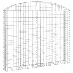 vidaXL Gabione mit Hochbogen 200x30x160/180 cm Verzinktes Eisen