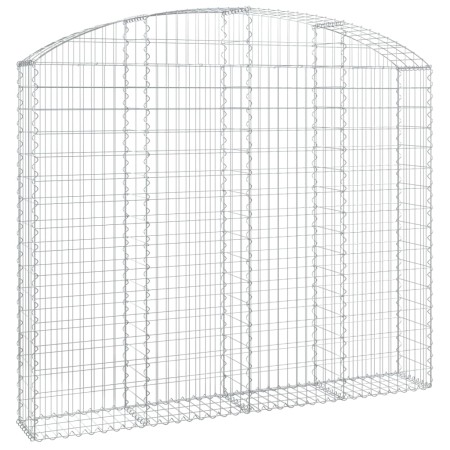 vidaXL Gabione mit Hochbogen 200x30x160/180 cm Verzinktes Eisen