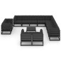 vidaXL 14-tlg. Garten-Lounge-Set mit Kissen Schwarz Massivholz Kiefer vidaXL 14-tlg. Garten-Lounge-Set mit Kissen Schwarz Massivholz Kiefer