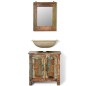 Badmöbel Waschbeckenunterschrank mit Spiegel Massivholz Badmöbel Waschbeckenunterschrank mit Spiegel Massivholz